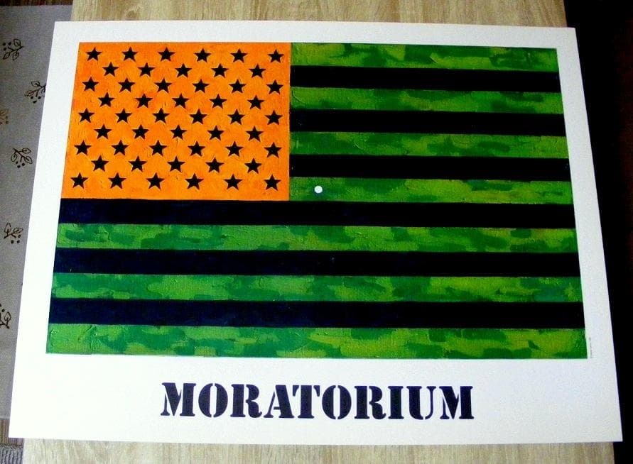 ジャスパー ジョーンズ Moratorium 1969年アメリカ製ポスター