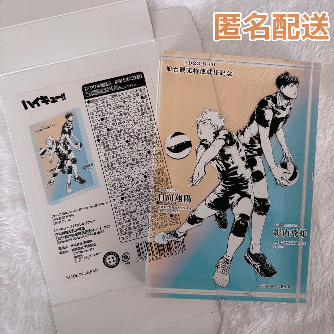 ハイキュー 日向 影山 アクリルブロック 仙台 観光特使 就任記念