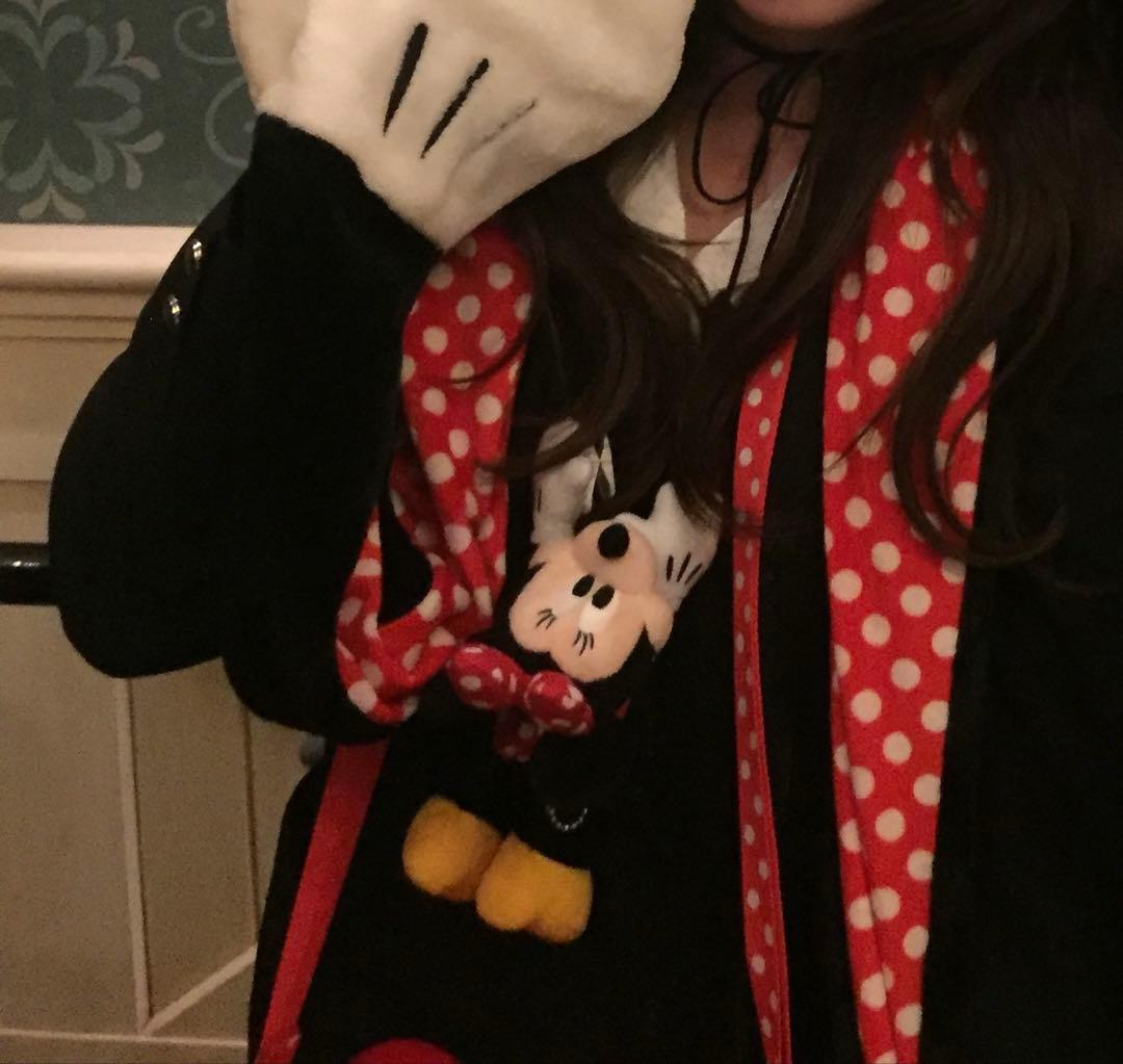 ディズニー ミニーマフラーキャップ+ ミニーぬいぐるみ肩乗せ　セット