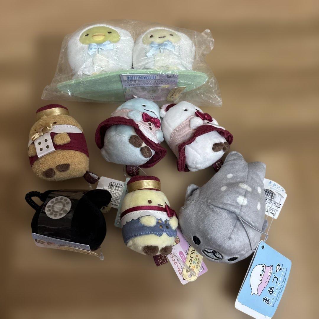 新品・サンエックス・まめゴマ・すみっコ・マスコット・てのりぬいぐるみセット