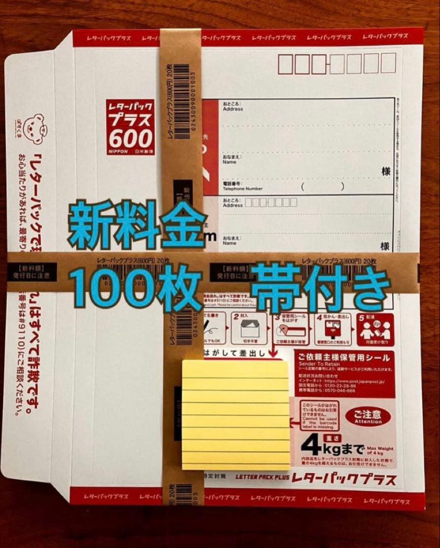 レターパックプラス600 100枚