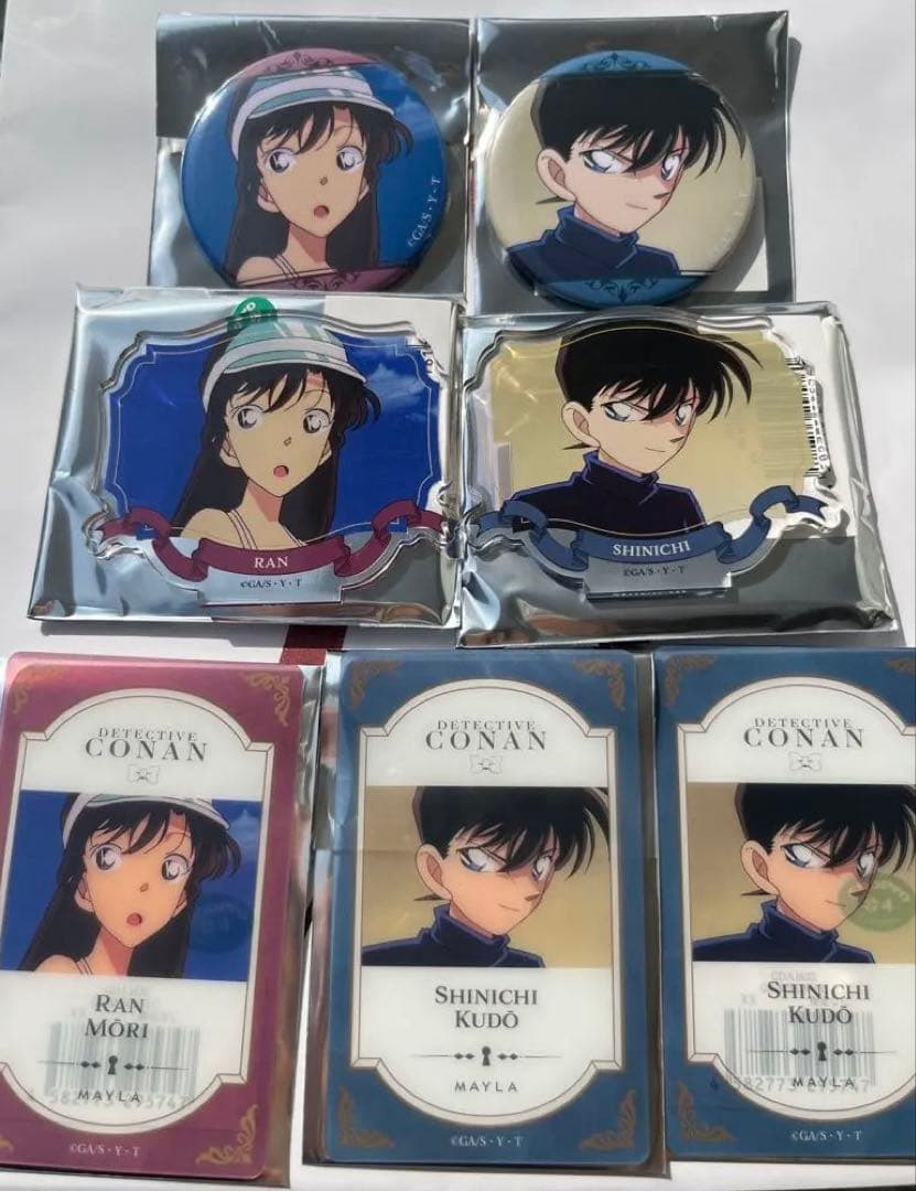 名探偵コナン MAYLA アイコニック 工藤新一 毛利蘭 缶バッジ クリアカード