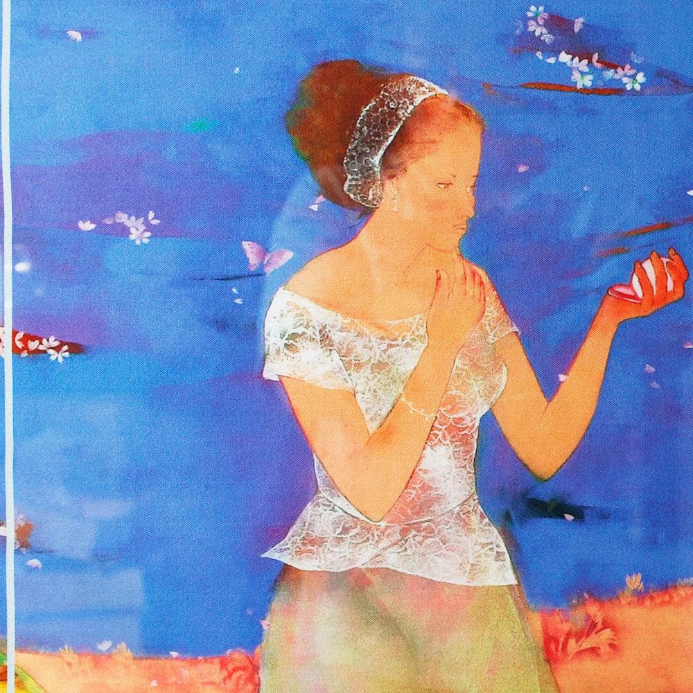 田村能里子 ファンケル銀座展示作 シルクプリント 女神の壁画 額付
