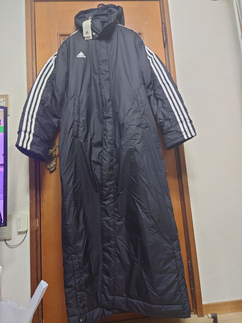 特注サイズ【3XL】　adidas　超ロング　ベンチコート　メンズ　 アディダス