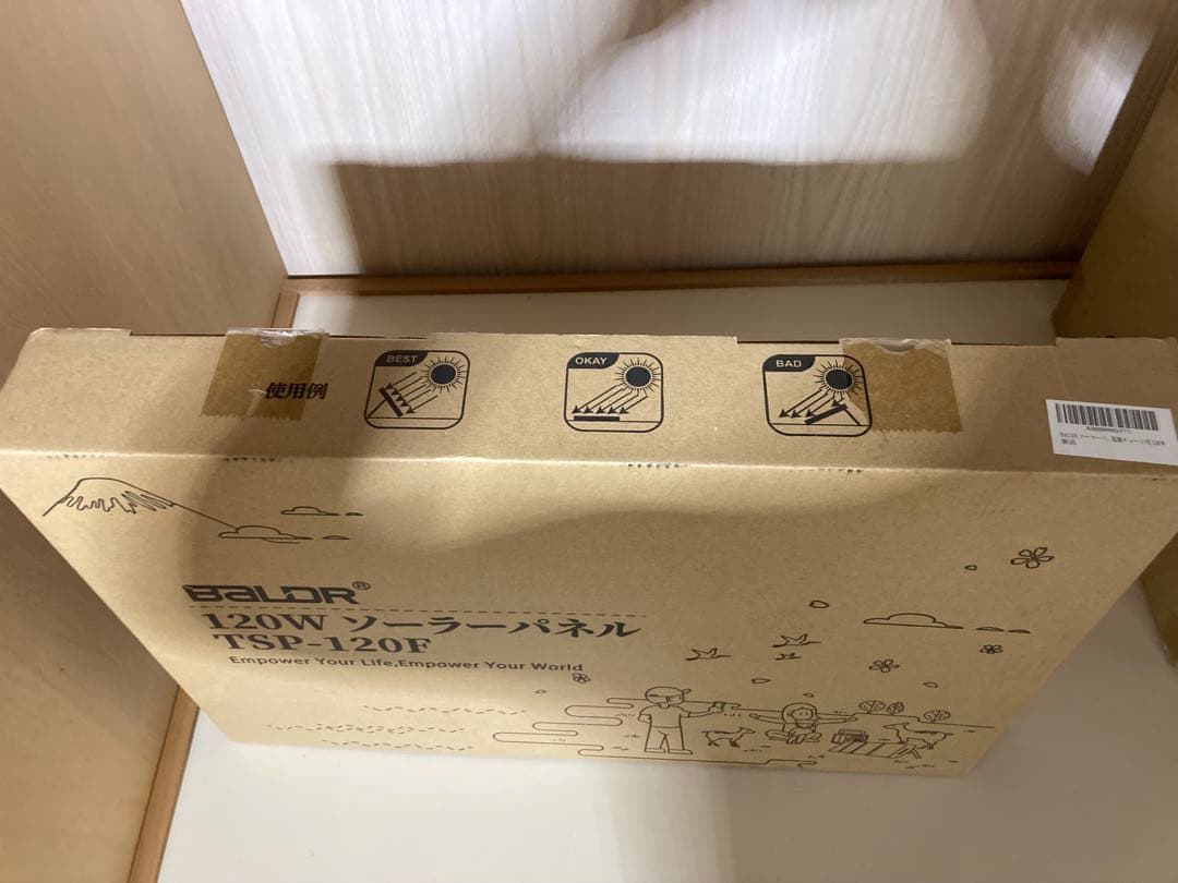 最終値下げ 新品 BALDR ソーラーパネル 120W ポータブル電源充電器