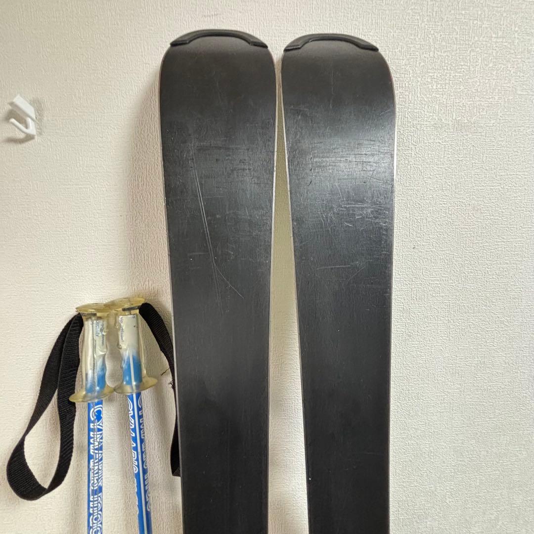 ジュニアスキーセット　ストック付　Salomon 120cm 23-23.5cm