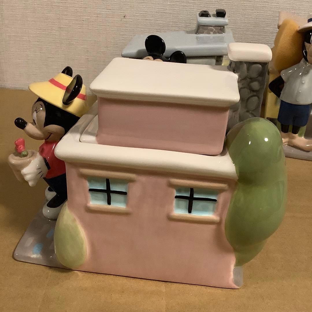ディズニー　ミッキー・ミニー・グーフィー 陶器フィギュア　収納容器　小物入れ
