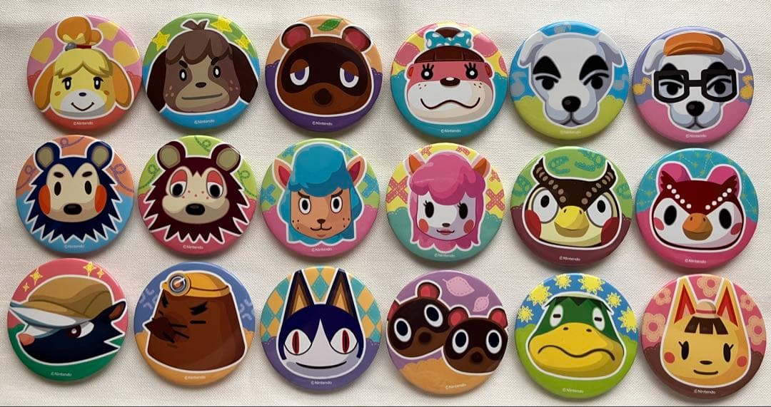 どうぶつの森　缶バッジ　全18種