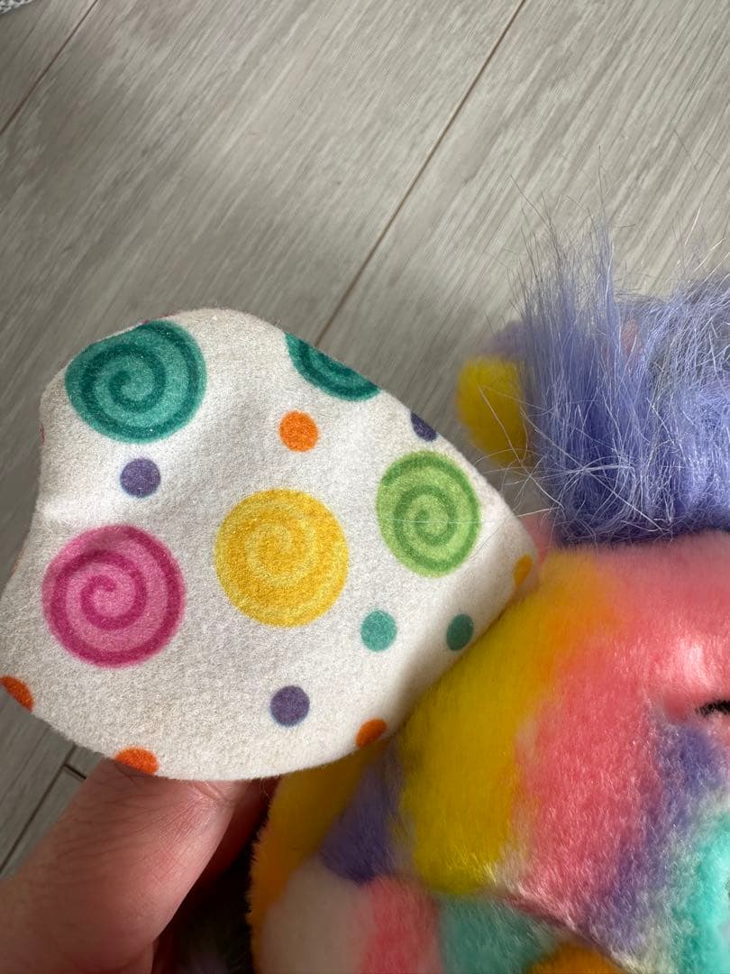 アメリカ購入ポップルズぬいぐるみヴィンテージ レインボー　ムチャチャ　ケアベア