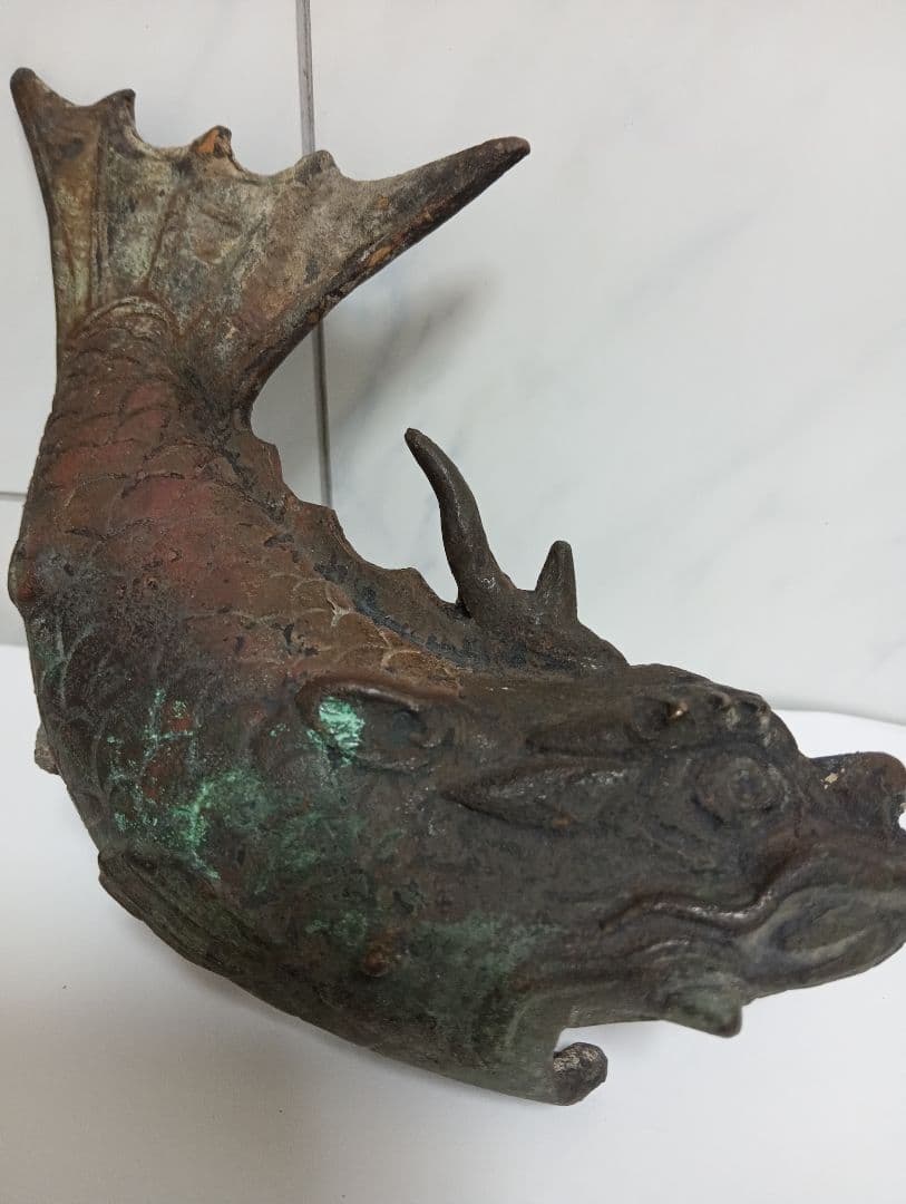 江戸時代上級武家蔵出古銅製細密造形金具２００〜３５０年前頃武具詳細不明鯱当時物品