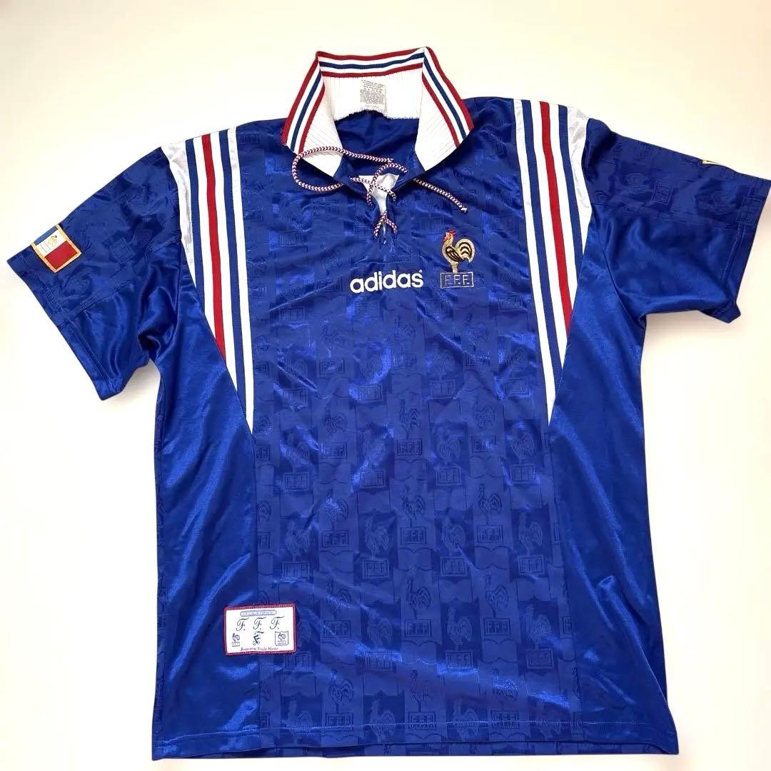 adidas フランス代表 ポロシャツ 青　サッカーウェア　ファンシャツ