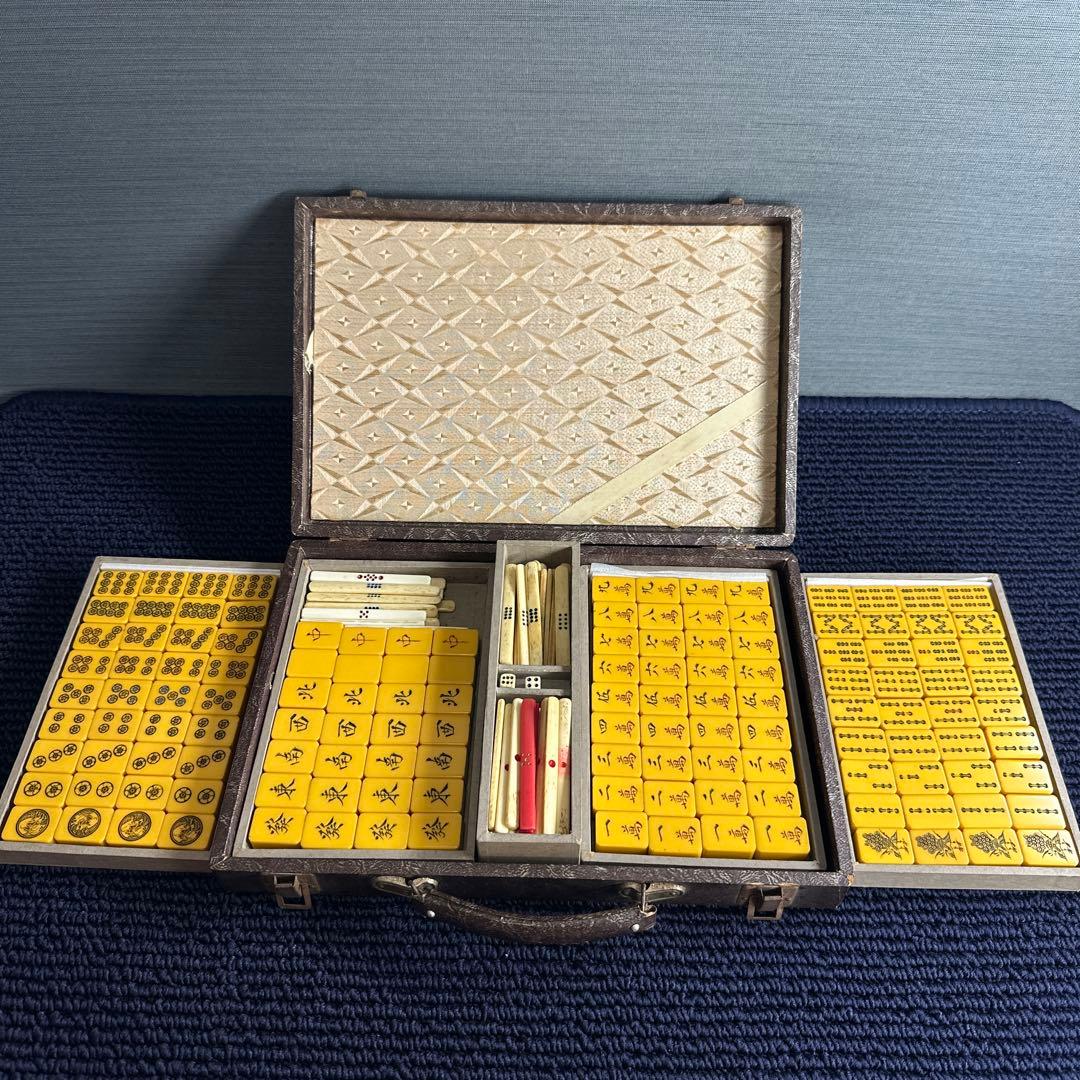 麻雀牌　歯風 背竹牌　骨董品
