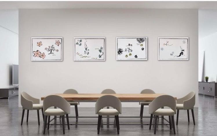訳あり5点SETアートパネルインテリア絵画壁掛け北欧風水四季北欧モダン留め具付き