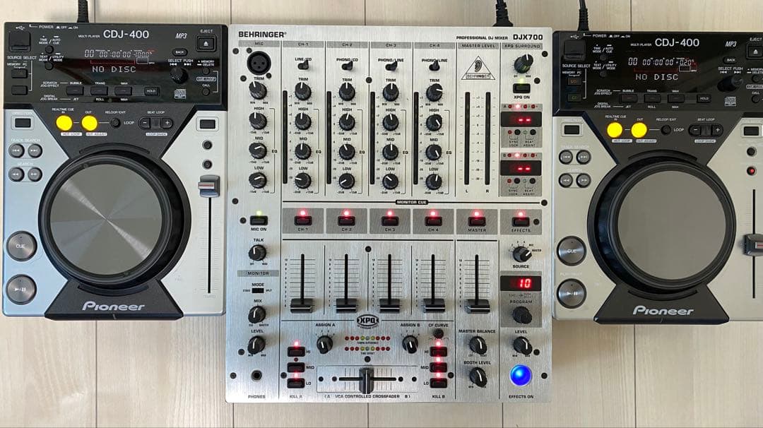 PioneerCDJ-400 (2台)& BehringerDJX700 セット