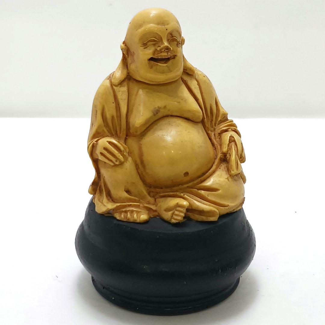 Y2293-4 高級彫刻 布袋 置物 細密彫刻 総重量222.1g　の