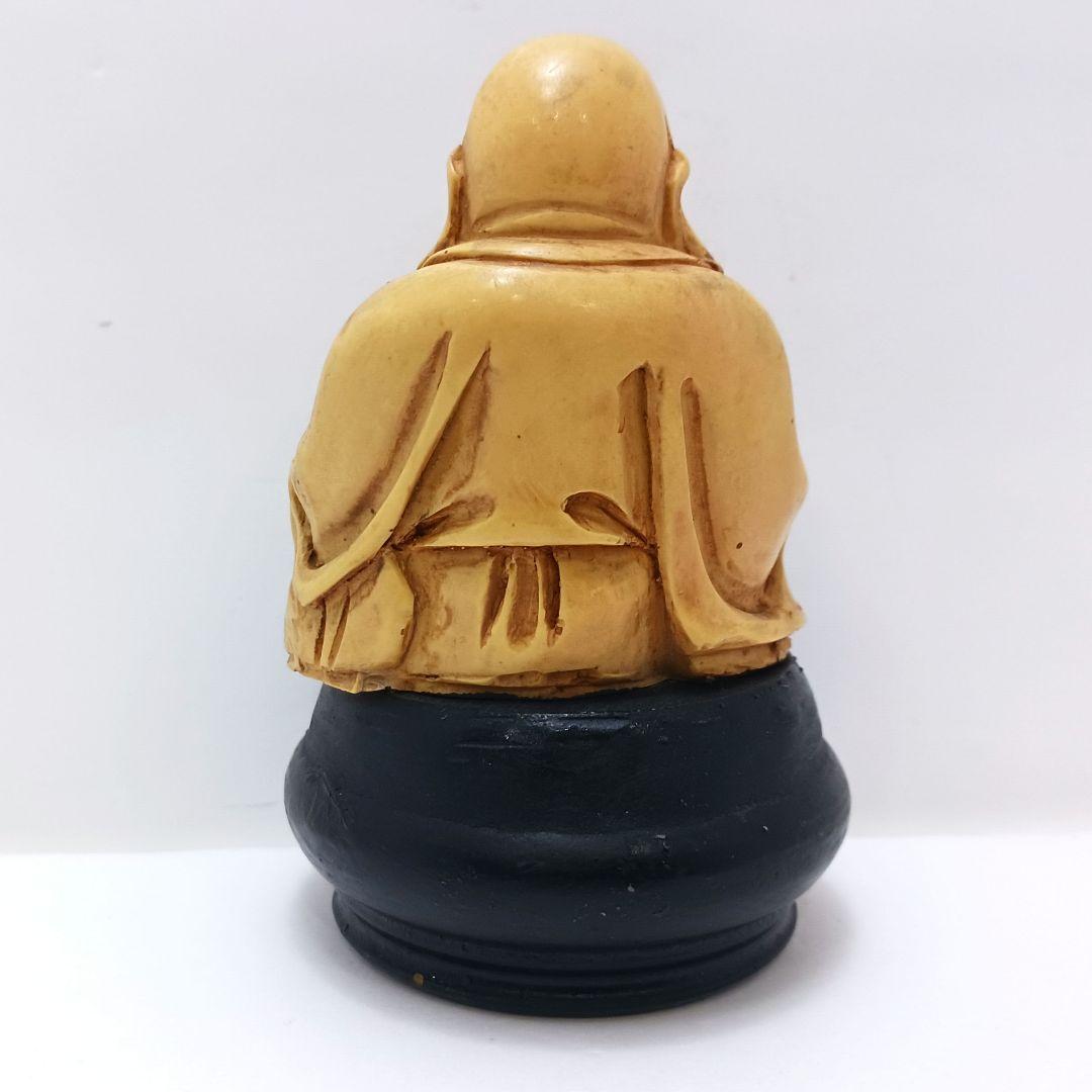 Y2293-4 高級彫刻 布袋 置物 細密彫刻 総重量222.1g　の