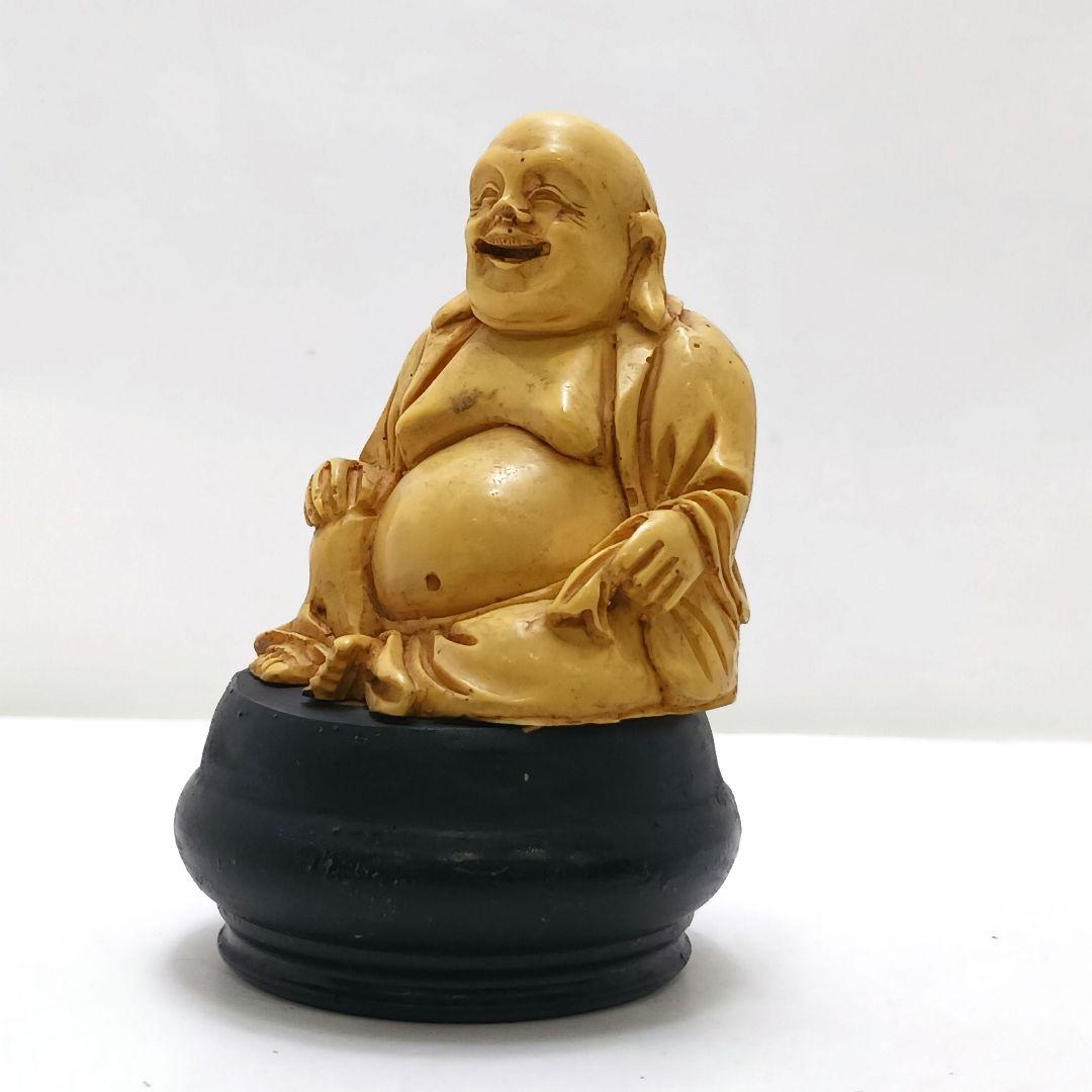 Y2293-4 高級彫刻 布袋 置物 細密彫刻 総重量222.1g　の