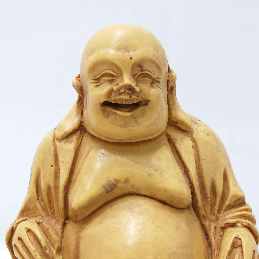 Y2293-4 高級彫刻 布袋 置物 細密彫刻 総重量222.1g　の