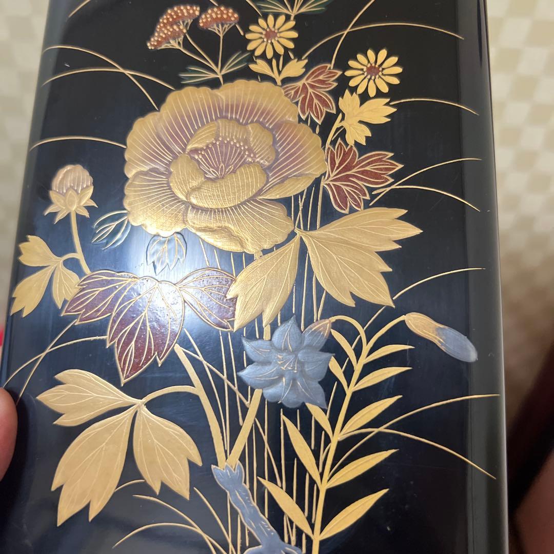 日本美術 平安 象彦 硯箱木製漆器 牡丹高蒔絵 細密細工硯箱 書道具