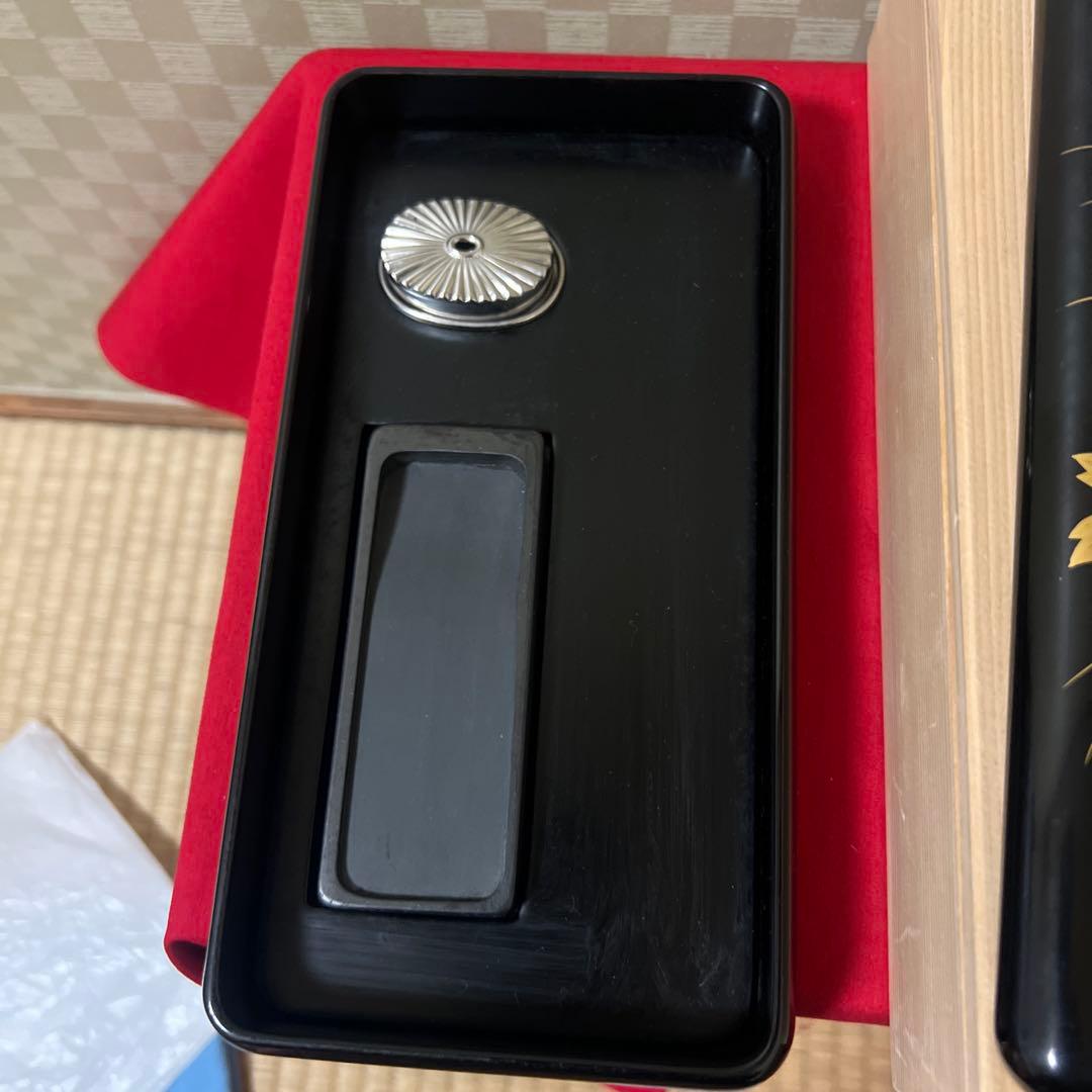 日本美術 平安 象彦 硯箱木製漆器 牡丹高蒔絵 細密細工硯箱 書道具