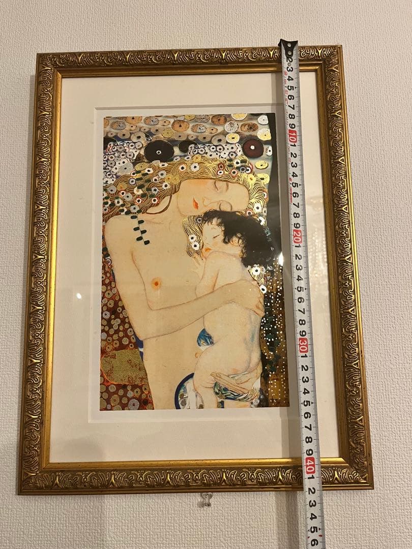 グスタフ・クリムト 母と子 金色フレーム