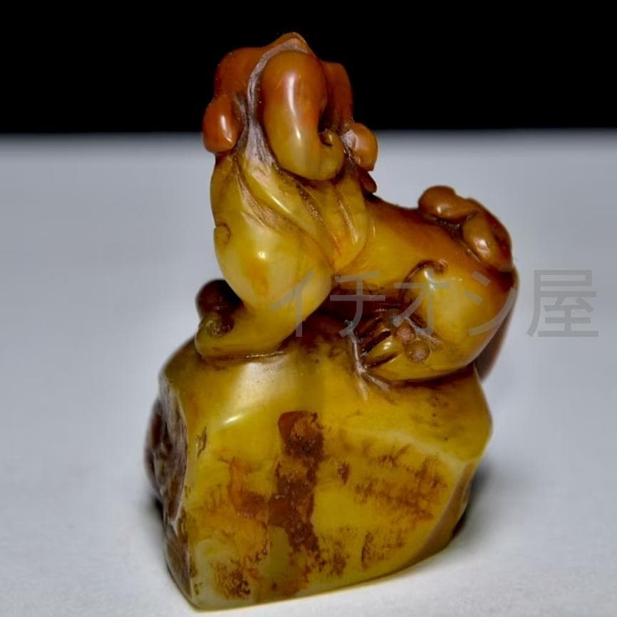 中国古美術 仲孫銘 寿山田黄石彫 随形印鑑 共箱 篆刻 古玩 骨董品 時代物