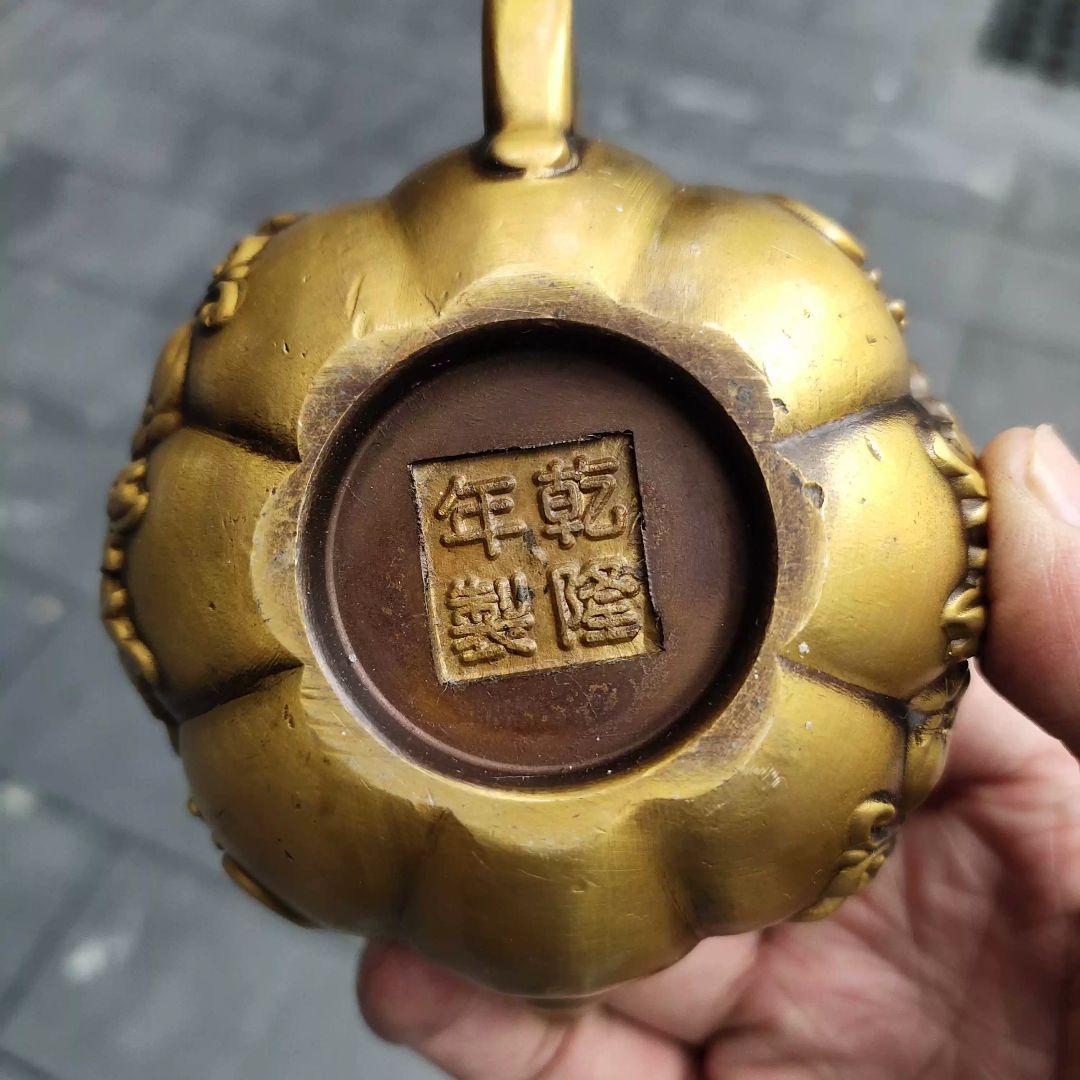 銅器 南瓜酒壺 茶壺 滴り壺 墨壺 茶道具 書道具 装飾品 工芸品 置物