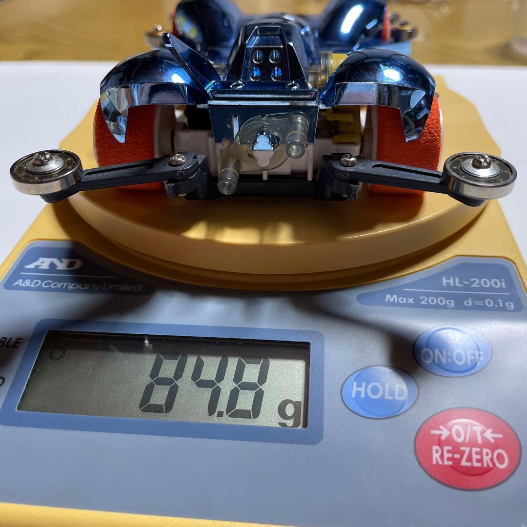 ミニ四駆　スピンアックスブルーメッキボディー