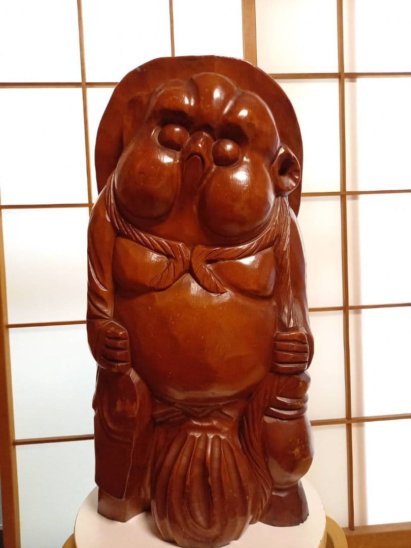 木彫り　たぬき　置物　 約60cm