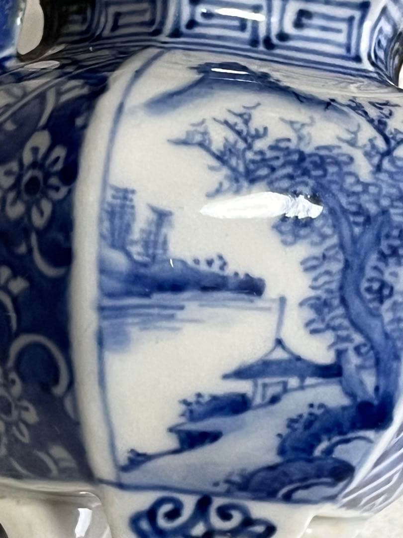 香炉　染付