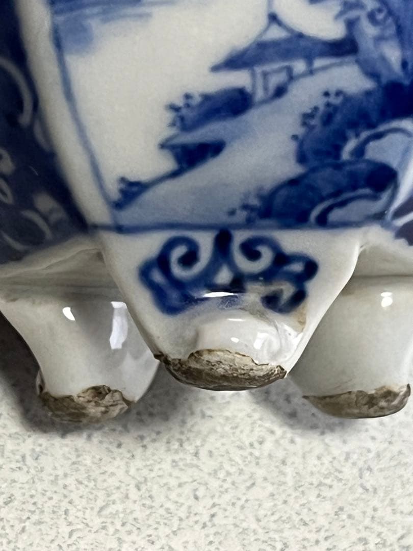 香炉　染付