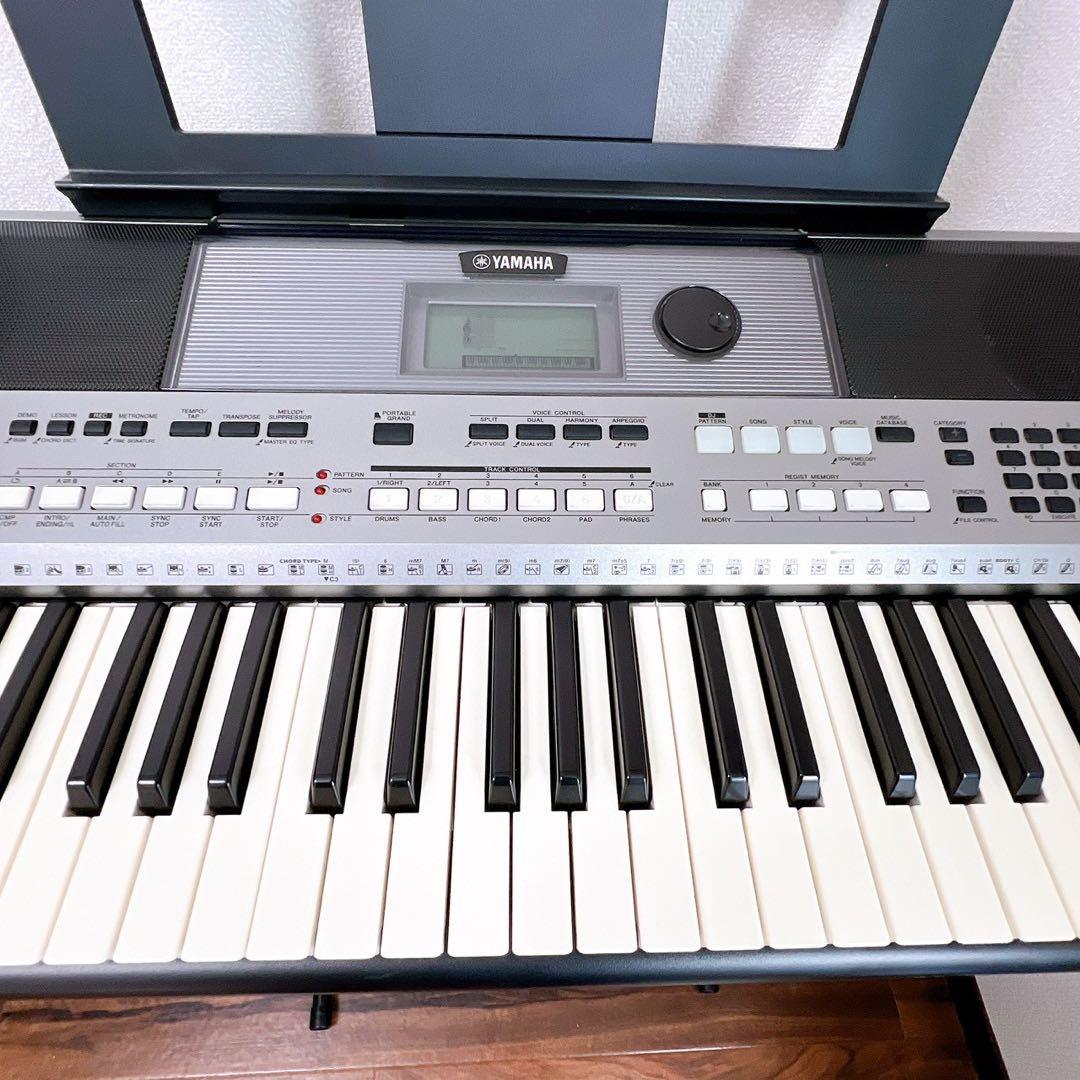 ヤマハ 電子キーボード PSR-E443 スタンド取説 電源アダプター 動作良好
