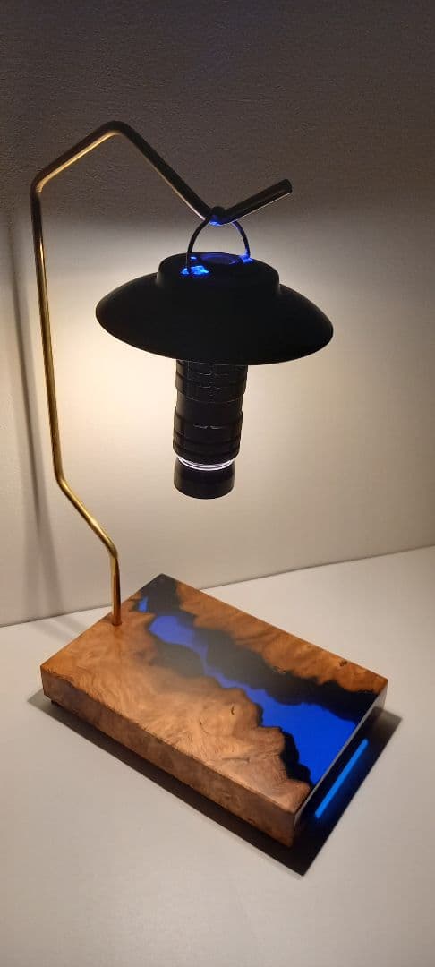ランタンスタンド　スタンドライト　ゴールゼロ　ウッドレジン　レジンウッド