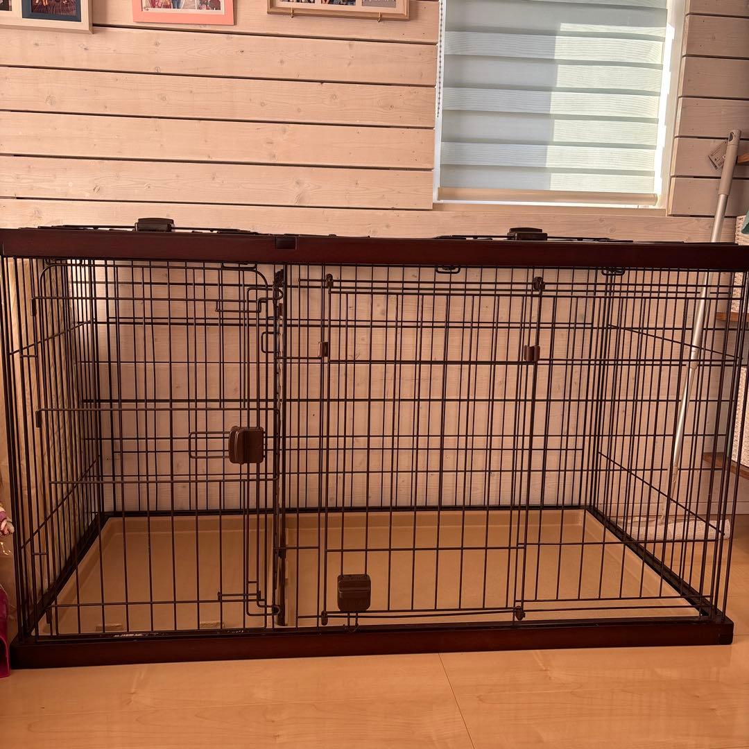 ペティオ　屋根付き　小型犬用ブラウン犬用ケージ