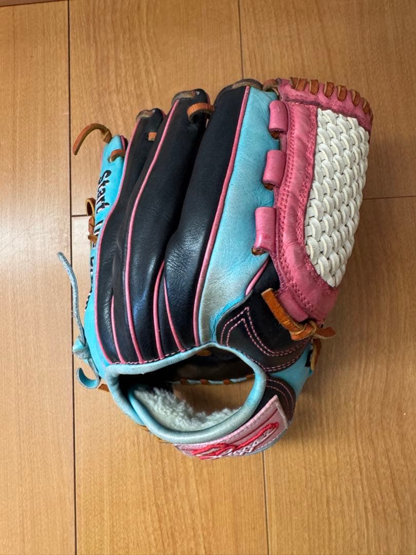 DMKMHM 軟式野球グローブ 青黒ピンク
