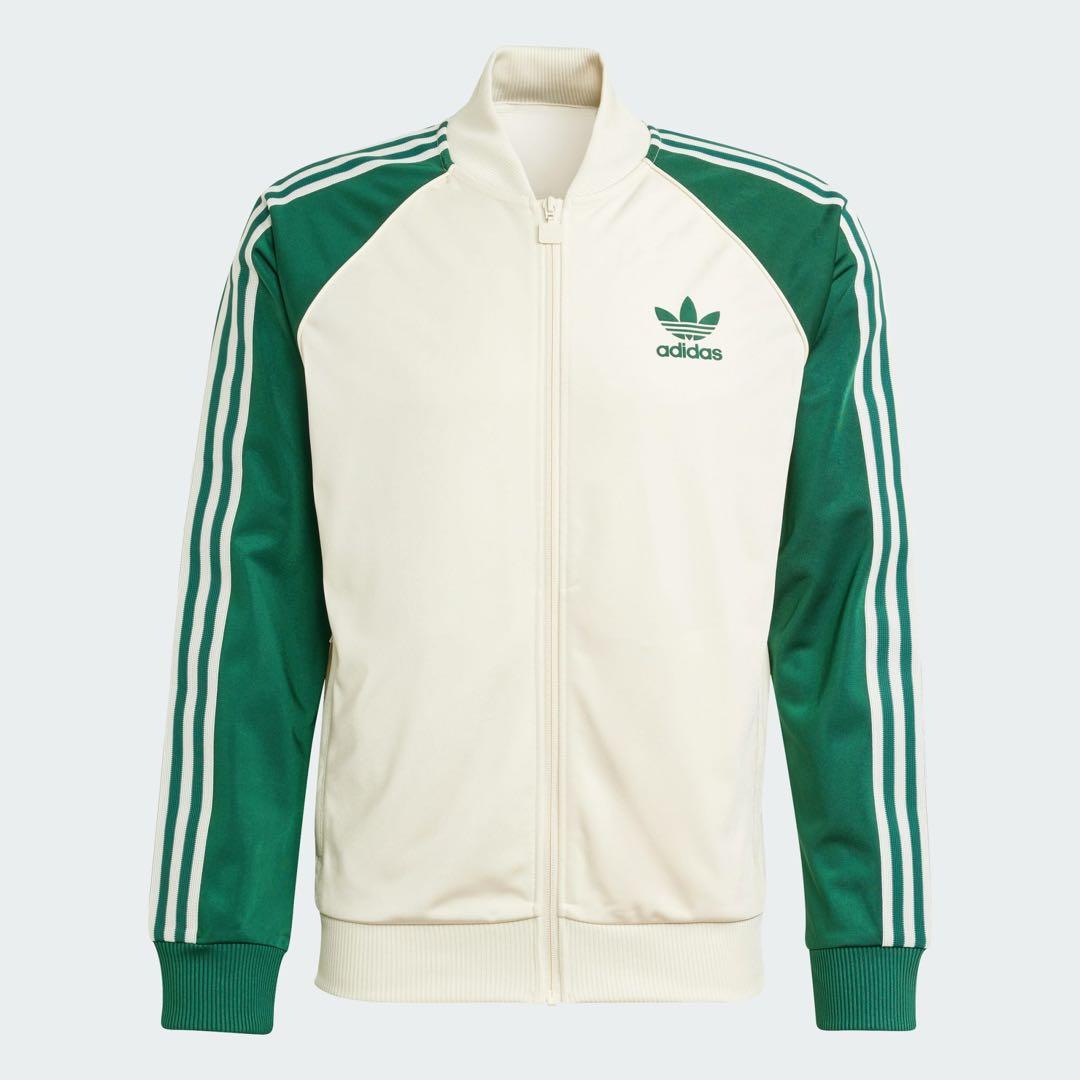 adidas SST トラックトップス ワンダーホワイト×カレッジグリーン(S)