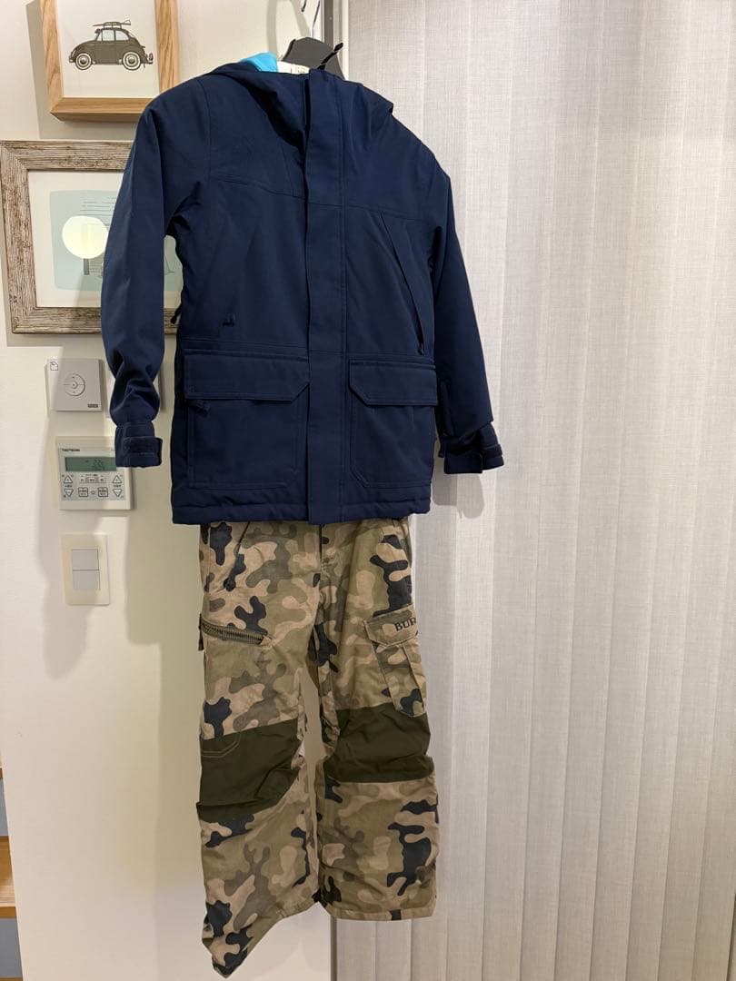 BURTON 子ども用ウェアセット XS ネイビー 迷彩