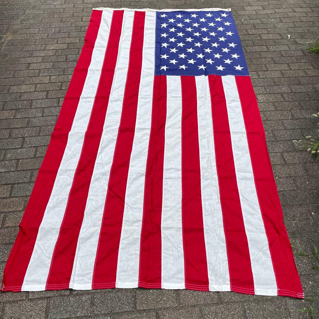 貴重！特大BIG アメリカヴィンテージ星条旗フラッグ　USA製アンティーク雑貨