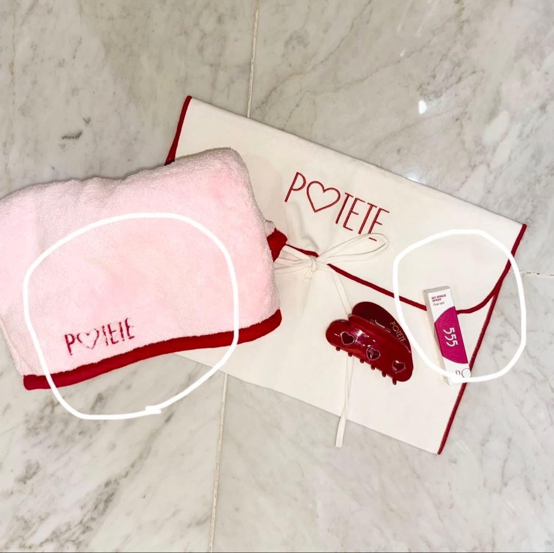 M*)様 新品未使用 POTETE 5周年コフレ RED ヘアドライタオルスプレ