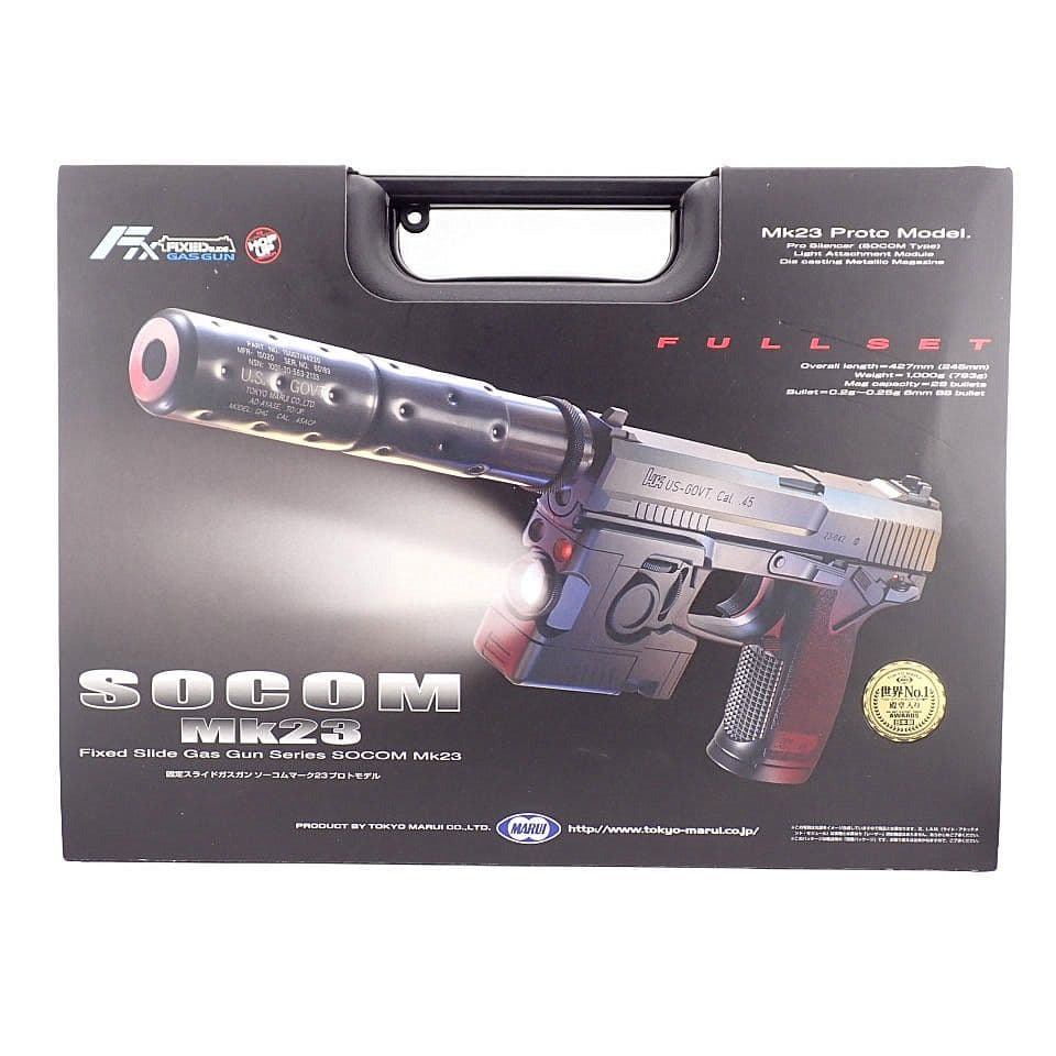 極美品 東京マルイ ソーコム Mk23 固定スライドガン サプレッサー/ライト付