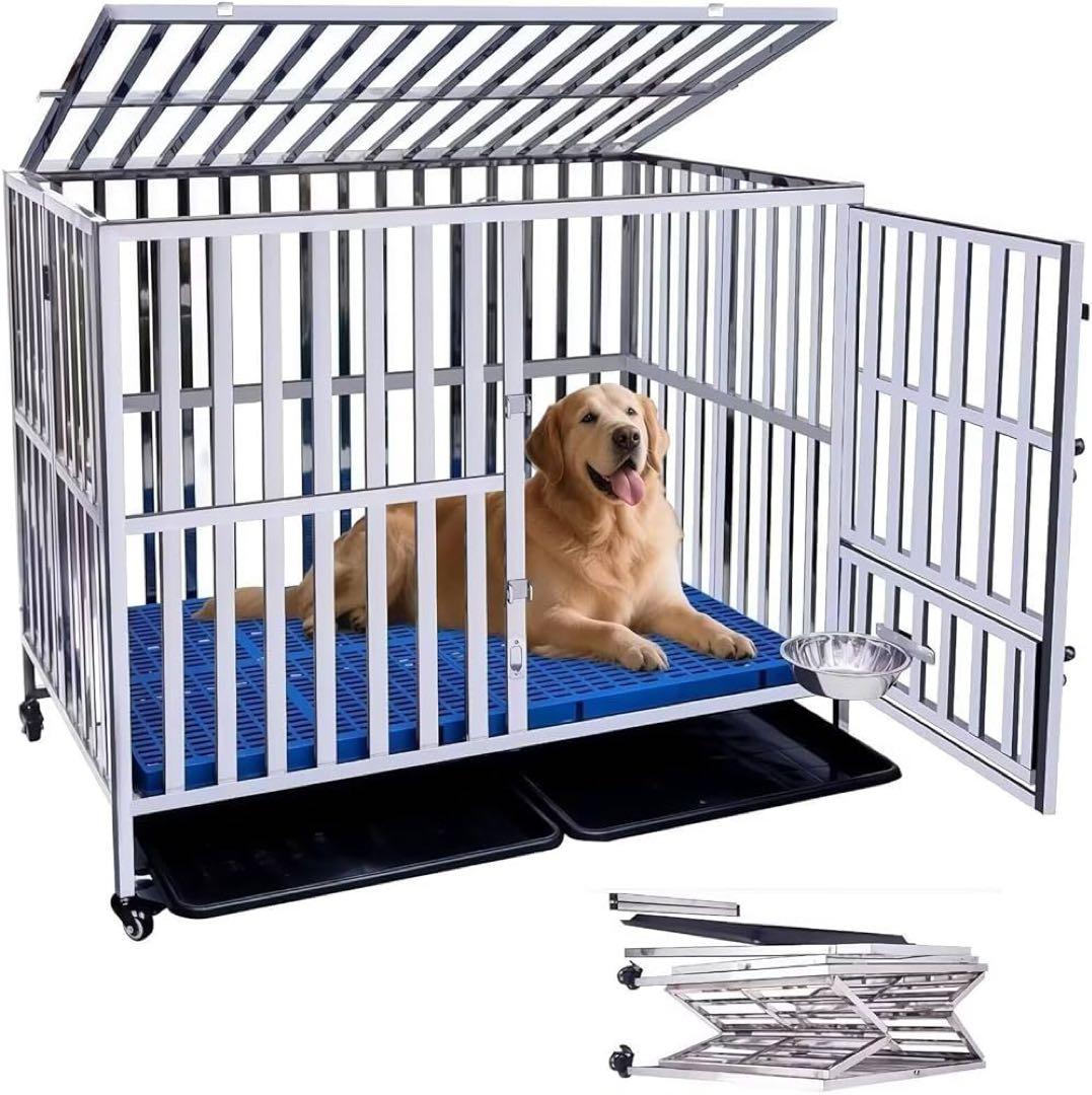 [未使用品]折りたたみ式犬用ケージ 110cmx72cmx92cm