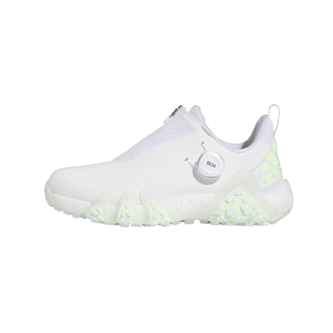 adidas BOOST ゴルフシューズ ホワイト/ライム24.0cm