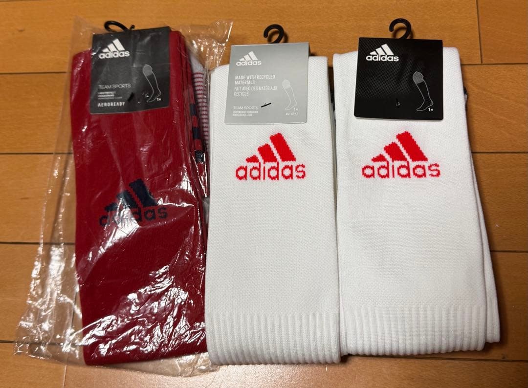 希少　美品　adidas アディダス　流経大柏　支給品　ソックス　ホームアウェイ