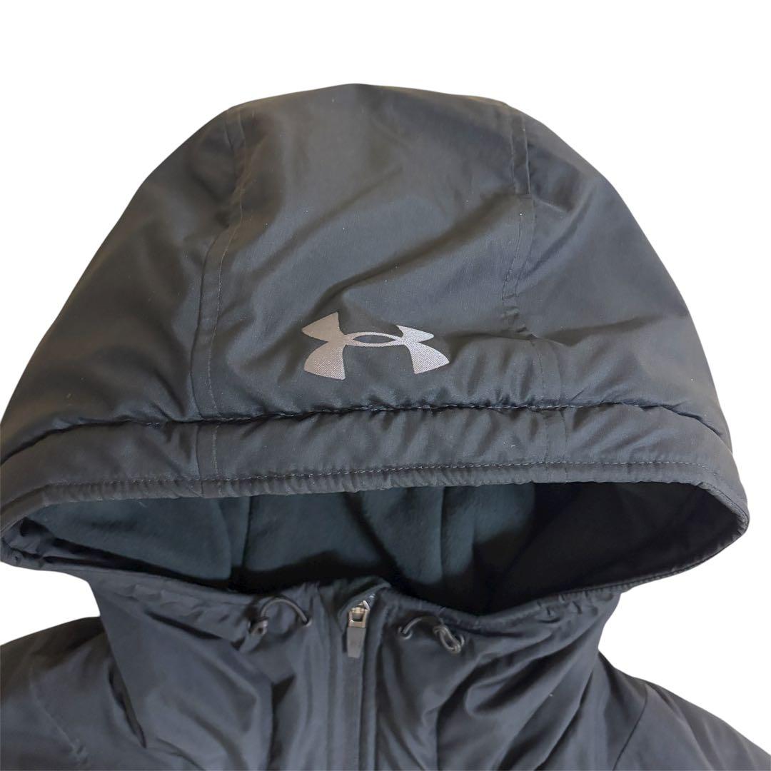 UNDER ARMOUR 保温性 ロゴプリント フーデット ベンチコート XXL