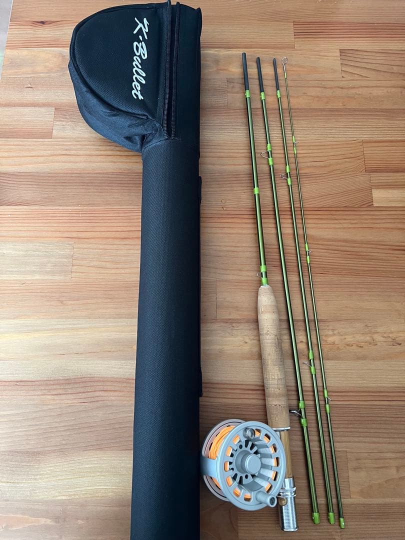 K.Bullet CREEK 3番（7ft）ロッドセット　リーダー、フライ付き