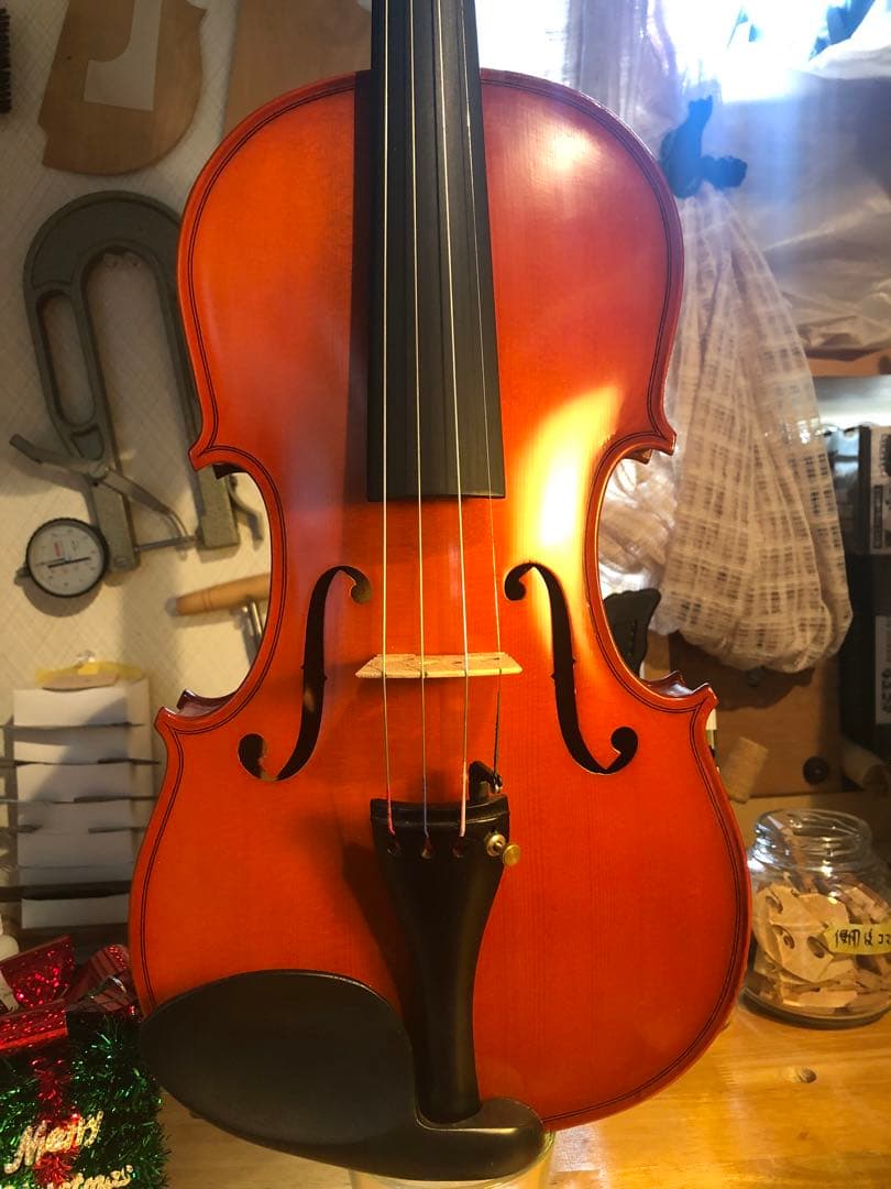 【駒&魂柱新調済】ノーラベル　中古バイオリン 4/4 美品　コンディション良好