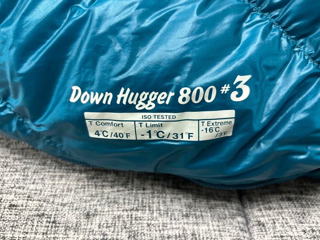 モンベル800FP ダウンハガー800 #3 R/ZIPシュラフ　グリーン