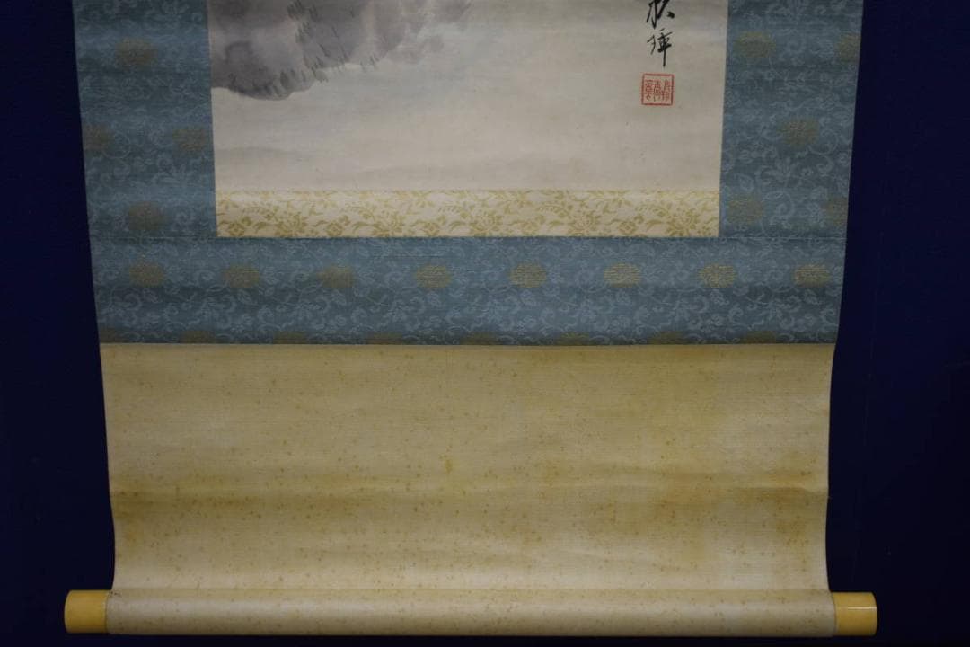真作/田中頼璋/夏景山水図/桐共箱付/布袋屋掛軸HJ-415