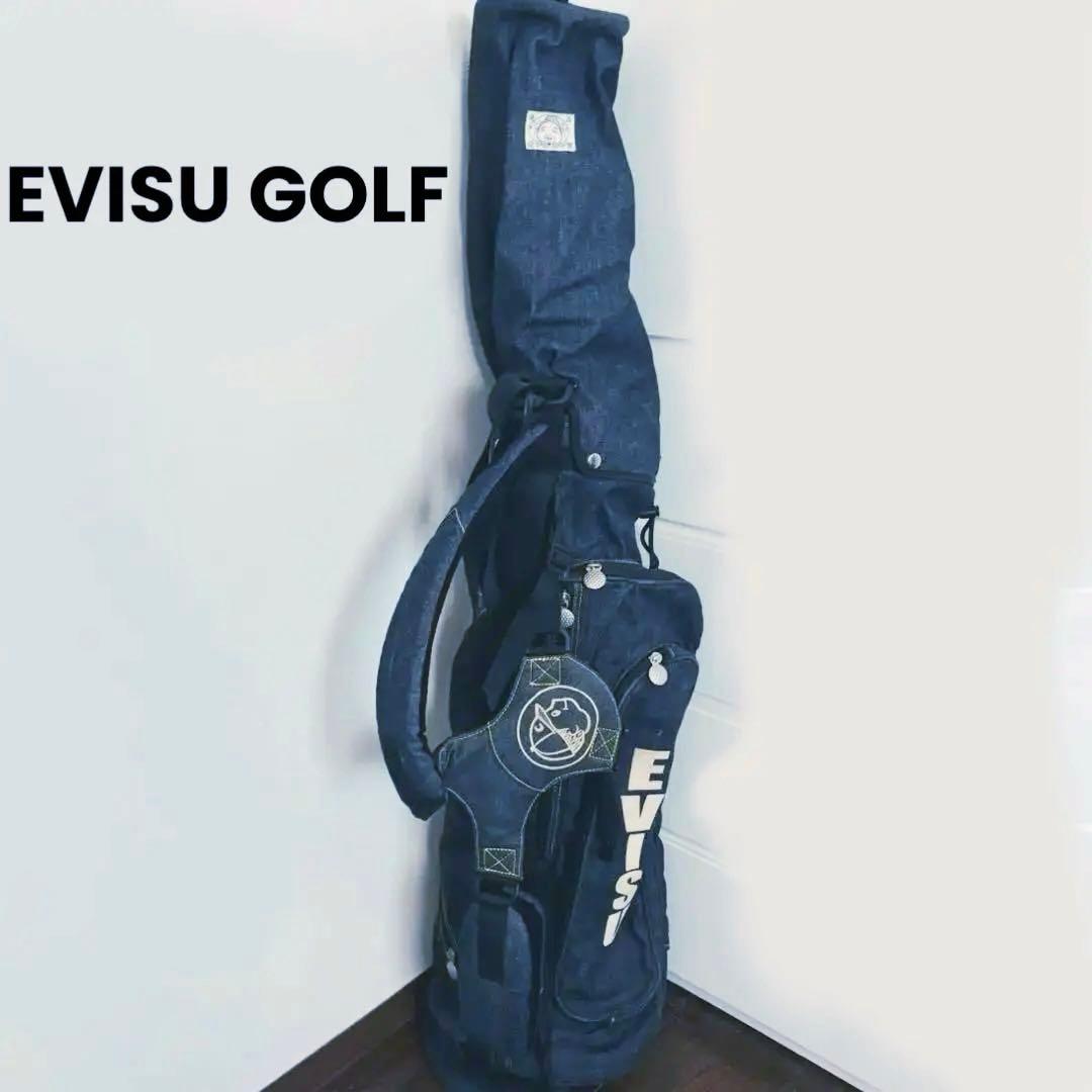 週末限定値下‼️美品レア希少★EVISUエヴィスゴルフデニムキャディーゴルフバッグ