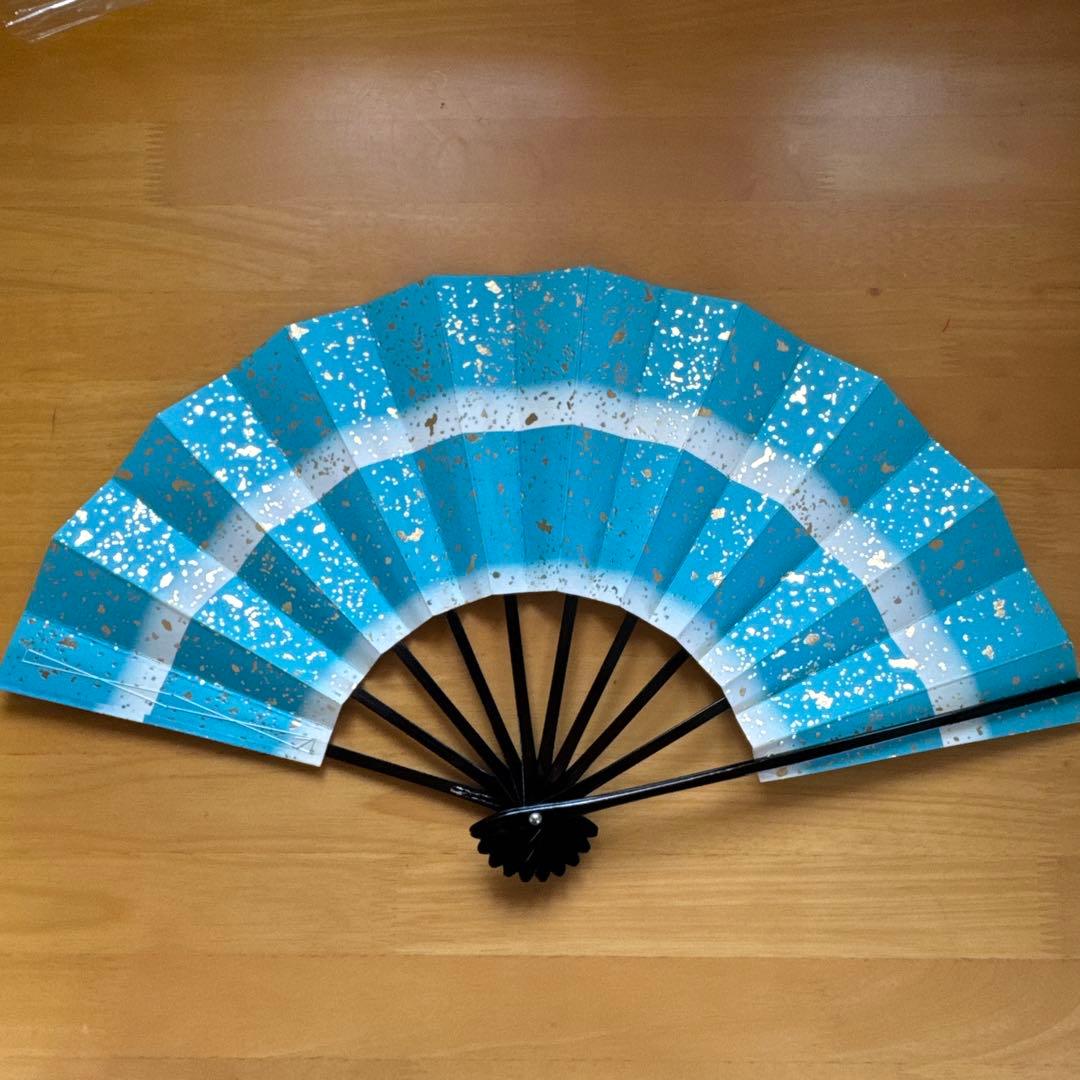 舞扇子 青と白のグラデーション